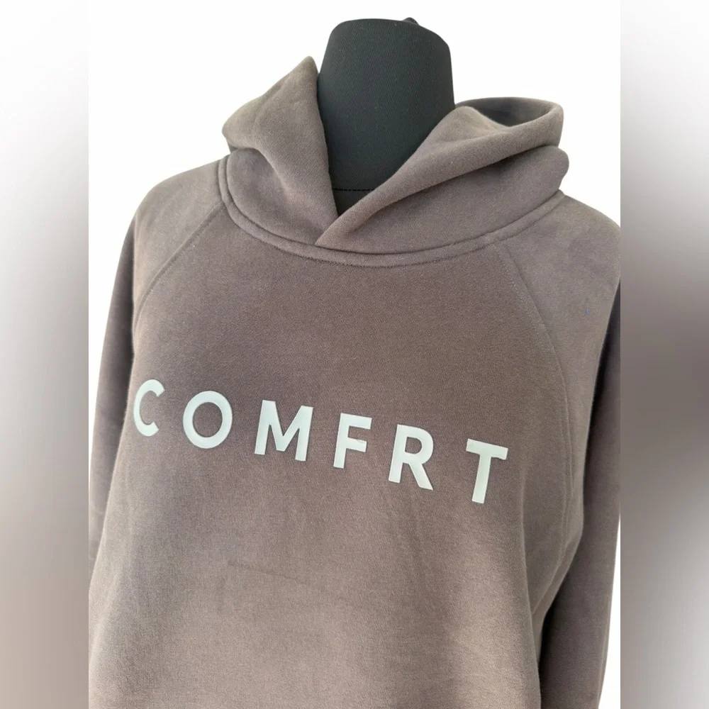 Comfrt Tranquil Hoodie Unisex Lg Charcoal Oversized Heavyweight Kangaroo Pocket - Picture 9 of 12